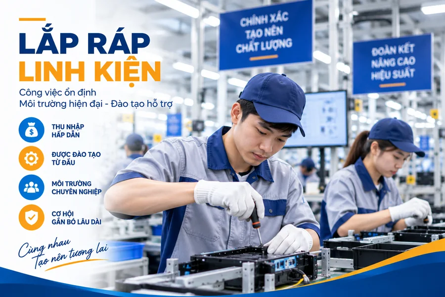 Công nhân lắp ráp linh kiện